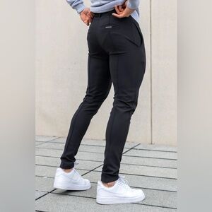 ICON AMSTERDAM Men’s Stretch Slim Fit Trousers Black Size XL (34W) Tailored Voco